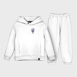 Детский костюм оверсайз Цветочное мороженое, цвет: белый