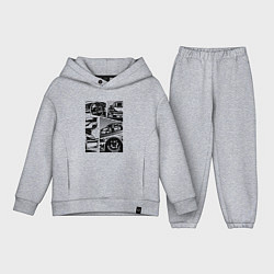 Детский костюм оверсайз PORSCHE ПОРШЕ КОЛЛАЖ, цвет: меланж