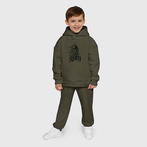 Детский костюм оверсайз Иноске Хашибира Kimetsu no Yaiba / Хаки – фото 4