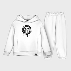 Детский костюм оверсайз One Piece знак черной краской, цвет: белый