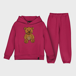 Детский костюм оверсайз Плюшевый медведь, цвет: маджента