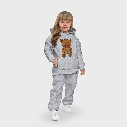 Детский костюм оверсайз Плюшевый медведь / Меланж – фото 3