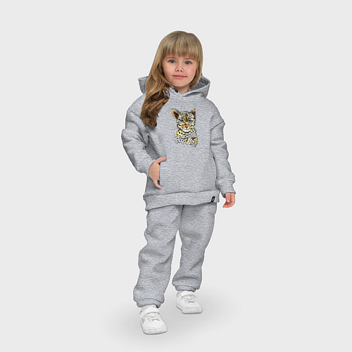 Детский костюм оверсайз Леопардёнок / Меланж – фото 3