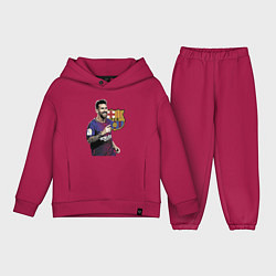 Детский костюм оверсайз Lionel Messi Barcelona Argentina, цвет: маджента