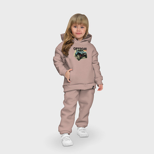 Детский костюм оверсайз Внедорожные приключения / Пыльно-розовый – фото 3