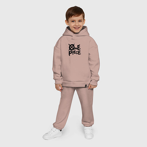 Детский костюм оверсайз One Piece Большой куш лого / Пыльно-розовый – фото 4