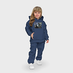 Детский костюм оверсайз Годзилла Ван Гога, цвет: тёмно-синий — фото 2