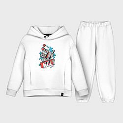 Детский костюм оверсайз Майнкрафт Волк, Minecraft Wolf, цвет: белый