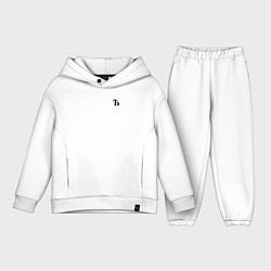 Детский костюм оверсайз Русский язык Буква Ять, цвет: белый