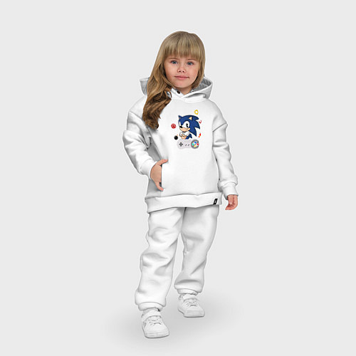 Детский костюм оверсайз Соник с джостиком / Белый – фото 3