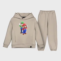 Детский костюм оверсайз Mario Bros, цвет: миндальный
