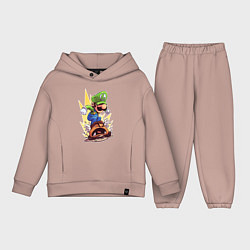Детский костюм оверсайз Angry Luigi, цвет: пыльно-розовый
