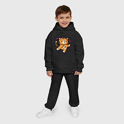 Детский костюм оверсайз Влюбленный тигр, цвет: черный — фото 2