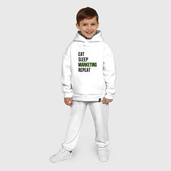 Детский костюм оверсайз Eat Sleep Marketing Repeat, цвет: белый — фото 2