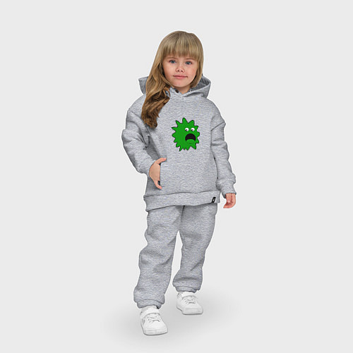 Детский костюм оверсайз Зеленый паразит кричит / Меланж – фото 3