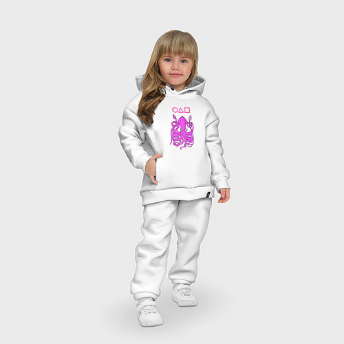 Детский костюм оверсайз Кальмар с лого / Белый – фото 3