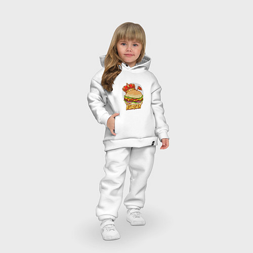 Детский костюм оверсайз Королевский бургер / Белый – фото 3