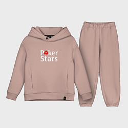 Детский костюм оверсайз PokerStars логотип, цвет: пыльно-розовый