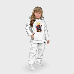 Детский костюм оверсайз Обезьяна космонавт на скейте, цвет: белый — фото 2