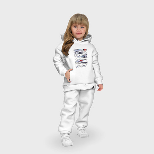 Детский костюм оверсайз Toyota Gazoo Racing sketch / Белый – фото 3
