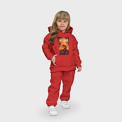 Детский костюм оверсайз Джинкс объятая пламенем Аркейн Лига легенд, цвет: красный — фото 2