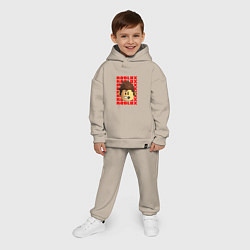 Детский костюм оверсайз ROBLOX RED LOGO LEGO FACE, цвет: миндальный — фото 2