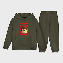 Детский костюм оверсайз ROBLOX RED LOGO LEGO FACE, цвет: хаки