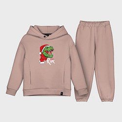 Детский костюм оверсайз T-rex Merry Roar, цвет: пыльно-розовый