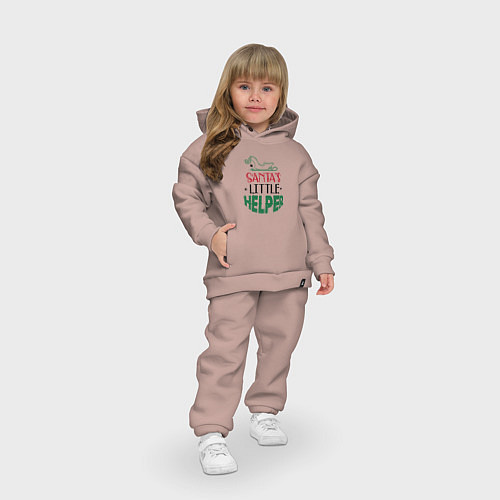 Детский костюм оверсайз Santas littke helper / Пыльно-розовый – фото 3