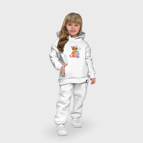 Детский костюм оверсайз Тигренок релакс 2022 / Белый – фото 3