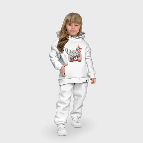 Детский костюм оверсайз Новогодний оленёнок 2022 / Белый – фото 3