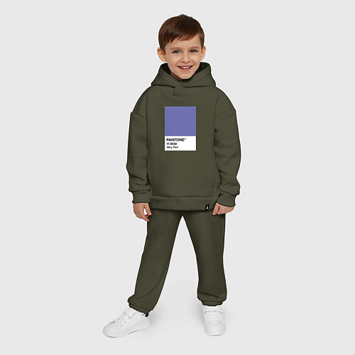 Детский костюм оверсайз Цвет Pantone 2022 года - Very Peri / Хаки – фото 4