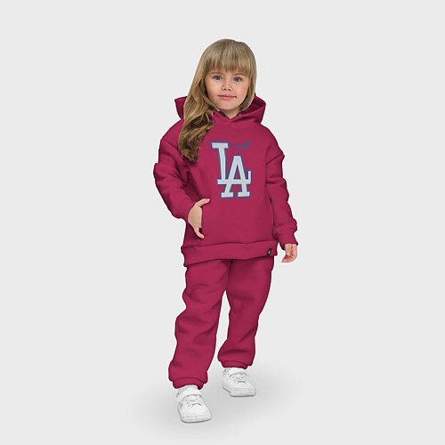 Детский костюм оверсайз Los Angeles Dodgers - baseball team / Маджента – фото 3