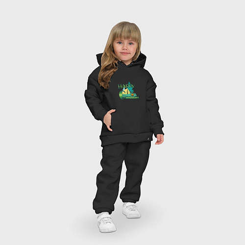 Детский костюм оверсайз Russian Happy Camper / Черный – фото 3