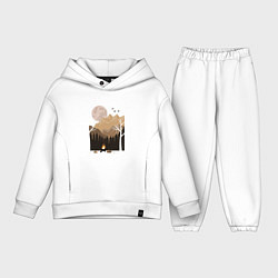 Детский костюм оверсайз Туристический поход в лесу, цвет: белый