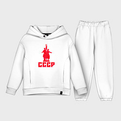 Детский костюм оверсайз Рабочий и колхозница СССР, цвет: белый
