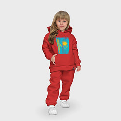 Детский костюм оверсайз Kazakhstan - Казахстан, цвет: красный — фото 2