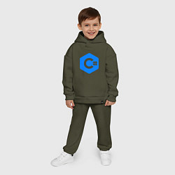 Детский костюм оверсайз Язык программирования C Sharp, цвет: хаки — фото 2