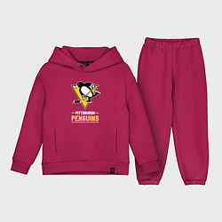 Детский костюм оверсайз Питтсбург Пингвинз , Pittsburgh Penguins, цвет: маджента