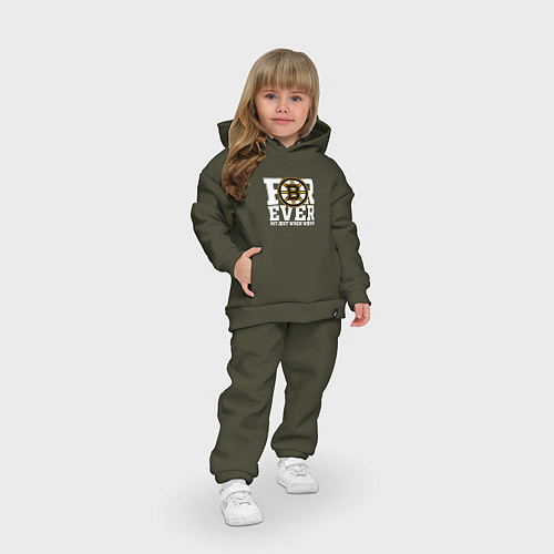 Детский костюм оверсайз FOREVER NOT JUST WHEN WE WIN, Boston Bruins, Босто / Хаки – фото 3
