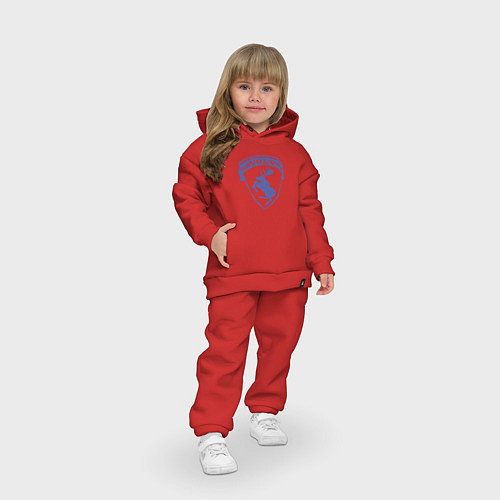 Детский костюм оверсайз VOLVO логотип синий / Красный – фото 3