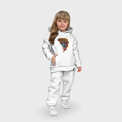 Детский костюм оверсайз Череп и молния, цвет: белый — фото 2