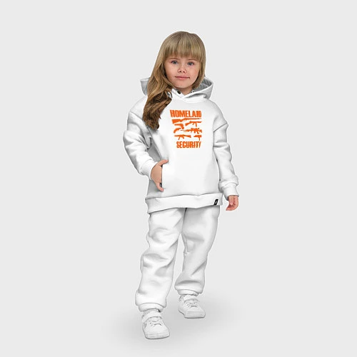 Детский костюм оверсайз Национальная безопасность / Белый – фото 3