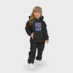 Детский костюм оверсайз Бойцы Бравл Старс на синем фоне Про аккаунт 35 ран, цвет: черный — фото 2