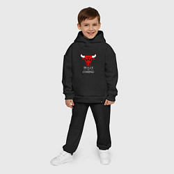 Детский костюм оверсайз Chicago Bulls are coming Чикаго Буллз, цвет: черный — фото 2