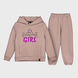 Детский костюм оверсайз Volleyball - Girl, цвет: пыльно-розовый