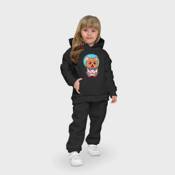 Детский костюм оверсайз Медведь космонавт в скафандре, цвет: черный — фото 2