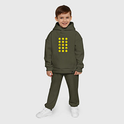 Детский костюм оверсайз Pixel art emoticons 1, цвет: хаки — фото 2