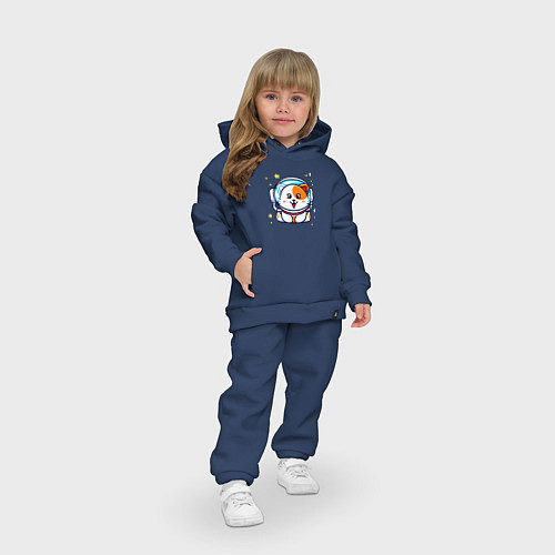 Детский костюм оверсайз Котенок Астронавт / Тёмно-синий – фото 3