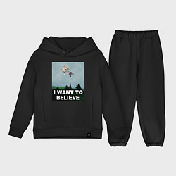 Детский костюм оверсайз Neco Arc want to believe, цвет: черный
